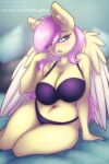  animal_humanoid anthro bed big_breasts blush bra breasts butt clothed clothing digital_media_(artwork) equid equid_humanoid equine equine_humanoid feathered_wings feathers female fluttershy_(mlp) friendship_is_magic furniture hair hasbro horse huge_breasts humanoid mammal mammal_humanoid my_little_pony navel on_bed open_mouth patreon pegasus pink_hair pony shad0w-galaxy shy solo text thick_thighs underwear url wide_hips wings yellow_body 
