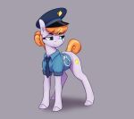  absurd_res aquaticvibes badge clothing copper_top_(mlp) cuff_(restraint) cutie_mark earth_pony equid equine female feral handcuffs hi_res hooves horse mammal metal_cuffs my_little_pony necktie police_hat police_uniform pony restraints solo uniform 