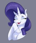  absurd_res aquaticvibes equid equine eyes_closed female feral friendship_is_magic grey_background hi_res hooves horn laugh mammal my_little_pony raised_hoof rarity_(mlp) simple_background solo unicorn 