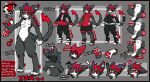  absurd_res anthro bean black_body black_fur clothing domestic_cat dragon erection felid feline felis fur hi_res hoodie izanagi_rockman male mammal model_sheet red_eyes ryuzagi solo text topwear white_body white_fur 