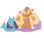  &lt;3 black_body black_fur blue_body blue_fur bodily_fluids breasts brown_body brown_fur buckteeth canid eyes_closed female fur genitals hi_res lagomorph lopunny male mammal nintendo open_mouth pok&eacute;mon pok&eacute;mon_(species) pussy riolu smile sweat teeth tod_d video_games yellow_body yellow_fur 