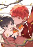  baby carrying carrying_under_arm emiya_shirou highres japanese_clothes kamigokuin red_hair senji_muramasa_(fate) 