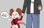  anthro bottomless chipped_ear clothed clothing duo english_text female hand_holding human longcoat male male/female mammal mina_(mina_the_hollower) mina_the_hollower mouse murid murine prehensile_tail rodent text topwear unknown_artist vest yacht_club_games 
