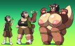  absurd_res ambiguous_gender anthro areola big_breasts black_hair blush breast_expansion breast_growth breasts brown_body brown_fur canid canine claws clothed clothing expansion female footwear fur fur_growth genitals gradient_background growth hair hi_res huge_breasts human hyper hyper_breasts mammal nipples paws prinnydood pussy raccoon_dog shoes simple_background solo species_transformation surprise tail_growth tanuki torn_clothing transformation transformation_sequence 