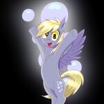  blonde_mane blue_body cross-eyed cutie_mark derpy_hooves_(mlp) divifilly equid equine female feral friendship_is_magic happy hi_res mammal mane my_little_pony night open_mouth pegasus solo wings yellow_eyes 