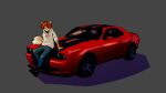  anthro canid canine clothing dodge_(brand) fox hair hi_res male mammal red_hair solo supreme zack_(justprzemek) 
