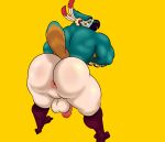  anthro anus avian balls bird breath_of_the_wild bubble_butt butt chassty feather_hands feathers genitals hi_res kass_(tloz) male muscular nintendo solo spread_anus spread_legs spreading tail_feathers the_legend_of_zelda thick_thighs video_games 