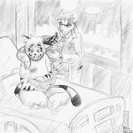  amputee anthro bed bengal_cat cassandra_tulia disability doctor domestic_cat duo dynamitegrizzly_(artist) felid feline felis female furniture hi_res hospital hospital_bed ivy_voix mammal murid murine rat rodent tail_hug 