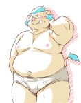  2022 anthro belly blush bodily_fluids clothing gouryou kemono lifewonders male mammal moobs navel nipples overweight overweight_male solo suid suina sus_(pig) sweat takagi_kyou tokyo_afterschool_summoners underwear video_games wild_boar 
