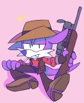  2016 anthro cherucat cigarette clothed clothing fang_the_sniper fangs fingerless_gloves fully_clothed fur gloves gun handwear hat headgear headwear looking_at_viewer male mammal mustela mustelid musteline purple_body purple_fur ranged_weapon rifle sega simple_background sniper_rifle solo sonic_the_fighters sonic_the_hedgehog_(series) team_fortress_2 true_musteline valve video_games weapon 