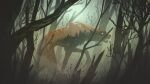  cryptid feral fog forest male plant smoke tree unknown_species zanity 