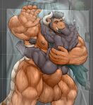  2022 5_fingers 5_toes absurd_res anthro anthro_on_anthro anthro_penetrated anthro_penetrating anthro_penetrating_anthro anus armpit_hair balls beard big_balls big_dom_small_sub big_muscles big_penis black_body black_fur black_hair blue_claws body_hair brown_body brown_nipples brutus_(amazingawesomesauce) butt canid canine canis chest_hair claws dominant dragon duo ear_piercing erection eyebrows eyes_closed facial_hair feet fingers fur genitals hair hi_res horn huge_balls huge_muscles huge_penis humanoid humanoid_feet humanoid_hands hybrid hyper hyper_balls hyper_genitalia hyper_penis kissing male male/male male_penetrated male_penetrating male_penetrating_male mammal muscular muscular_anthro muscular_male nipples nude orc penetration penis piercing pink_anus plantigrade radonryu scar sex shower size_difference stand_and_carry_position standing standing_sex thick_eyebrows thick_penis toes vein veiny_muscles veiny_penis wet white_horn wolf 