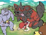  anal anal_penetration genitals hi_res hisuian_arcanine human interspecies machoke male male/male mammal nintendo outside penetration penis pok&eacute;mon pok&eacute;mon_(species) pok&eacute;philia regional_form_(pok&eacute;mon) shirako ursaring video_games 