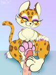  absurd_res anthro blitzpitz clawroline claws duo female foot_fetish foot_play footjob hi_res kirby_and_the_forgotten_land male male/female nintendo pawpads paws purple_eyes sex video_games 