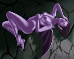  andromorph anthro bat_wings cave cavern chiropteran female furrnythalassa intersex mammal membrane_(anatomy) membranous_wings purple_body purple_skin rock solo wings 