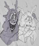  anthro deltarune distortion duo female hi_res mandela_catalogue noelle_holiday scary scary_face snowgrave thegoodowl undertale undertale_(series) video_games 