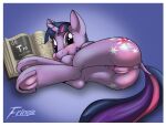  anus ass_up book butt butt_focus cutie_mark equid equine female feral friendship_is_magic fringie genitals hi_res hooves horn horse looking_at_viewer looking_back mammal my_little_pony pony puffy_anus pussy solo twilight_sparkle_(mlp) underhoof unicorn 