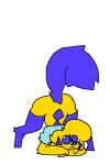  ambiguous_gender animated anthro blue_tail clothing dancing domestic_cat douglyxia felid feline felis fur jack-o&#039;_pose legwear mammal pose raised_tail solo tail_motion tailwag thigh_highs yellow_body yellow_fur 