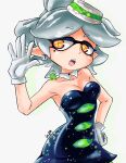  2021 5_fingers among_us animal_humanoid bare_shoulders beauty_mark breasts cephalopod cephalopod_humanoid cleavage clothed clothing crossover ear_piercing ear_ring female fingers gloves gm_laz hair handwear hi_res humanoid humanoid_pointy_ears inkling innersloth marie_(splatoon) marine marine_humanoid mollusk mollusk_humanoid nintendo open_mouth piercing signature silver_hair simple_background solo splatoon teeth tongue video_games white_background 