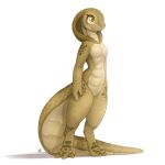  2022 absurd_res anthro breasts digital_media_(artwork) featureless_breasts featureless_crotch female hi_res light lighting louart reptile scalie shaded signature simple_background smile snake solo standing white_background 