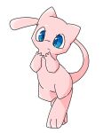  3_toes ambiguous_gender blue_eyes blush chaba feet feral hi_res legendary_pok&eacute;mon mew nintendo pink_body pok&eacute;mon pok&eacute;mon_(species) simple_background solo toes video_games white_background 