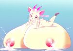  animal_crossing anthro big_breasts breasts cervid expansion female fuwadenki huge_breasts hyper hyper_breasts lying mammal massive_nipples nintendo shino_(animal_crossing) solo video_games 