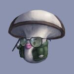  1:1 ambiguous_gender clothing digital_media_(artwork) elemental_creature eyewear foongus fungi_fauna fungus glasses hi_res mushroom nintendo not_furry pok&eacute;mon pok&eacute;mon_(species) simple_background smile smug solo stilioweirdo video_games 