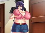  huge_breasts jeans_skirt long_hair piyokorota tagme 