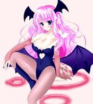  baka_to_test_to_shoukanjuu blush breasts cleavage demon_girl himeji_mizuki smile succubus wings 