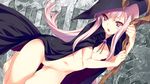  breasts hat pink_eyes pink_hair staff witch_hat 