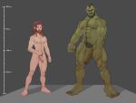  balls duo_radon elf genitals green_body green_skin hairy hairy_balls hi_res humanoid male male/male muscular muscular_male orc penis scar suchmim 