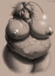  abdominal_bulge absurd_res anglerfish anthro belly big_belly big_breasts breasts exposed_muscle female fish flesh hi_res huge_breasts hyper hyper_breasts impaledwolf looking_at_viewer marine nipples soft_vore solo squirming struggling_prey teeth_visible vore 