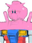  alien blue_eyes blush crossover dakusuta gundam highres kirby kirby_(series) kirby_and_the_forgotten_land mecha mobile_suit_gundam no_humans parody portrait rx-78-2 science_fiction sketch solo v-fin white_background 