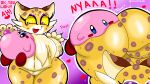  16:9 anthro big_breasts big_butt blazedscarf breast_play breast_suck breasts butt butt_focus clawroline duo felid female hi_res kirby kirby_(series) kirby_and_the_forgotten_land leopard male male/female mammal nintendo pantherine short_stack size_difference sucking thick_thighs video_games wide_hips widescreen 