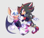  2019 absurd_res anthro blue_eyes breasts chiropteran clothing duo eulipotyphlan eyeshadow female footwear gloves hand_holding handwear hedgehog hi_res lipstick makeup male mammal membrane_(anatomy) membranous_wings open_mouth red_eyes rouge_the_bat sailingscum sega shadow_the_hedgehog signature simple_background sonic_the_hedgehog_(series) tuft wings 