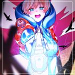  apex_legends b3_wingman bangs blonde_hair blue_bodysuit blue_eyes bodysuit breasts electricity gun handgun holding holding_gun holding_weapon hood hooded_jacket jacket leaning_to_the_side lightning_bolt_symbol medium_breasts mochida_(bisuke_f) open_mouth orange_jacket revolver ribbed_bodysuit smile v-shaped_eyebrows wattson_(apex_legends) weapon white_bodysuit 