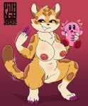  alien anthro big_breasts big_nipples breasts clawroline dominant dominant_female felid female gatogenerico hi_res huge_breasts kirby kirby_(series) leopard long_nails makeup mammal nails nintendo nipples pantherine raised_tail short_stack size_difference size_play smile smiling_at_viewer solo squash_(disambiguation) squating video_games 