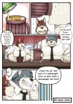  alcohol anthro beer belly beverage big_belly canid canine canis clothed clothing comic domestic_dog drinking duo english_text fully_clothed hi_res kroxy logie_(character) lucusold male mammal overweight overweight_anthro overweight_male smile text 