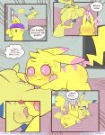  absurd_res animal_genitalia anus ball_lick balls blue_eyes blue_markings blush bodily_fluids butt butt_tattoo clothing comic dialogue fellatio female fur genitals hi_res implied_incest licking long_tail male male/female markings milachu milachu92 milochu nintendo oral penile penis pikachu pink_eyes pink_markings pok&eacute;mon pok&eacute;mon_(species) pussy saliva saliva_on_balls sex sheath tapering_penis tattoo tongue tongue_out video_games yellow_body yellow_fur 