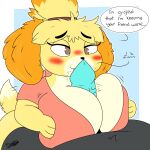  animal_crossing anthro big_breasts breast_play breasts canid canine canis derp_eyes domestic_dog female genitals hi_res huge_breasts isabelle_(animal_crossing) male male/female mammal nintendo penis sex shih_tzu thixxen titfuck toy_dog video_games 
