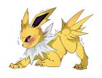  amaoto ambiguous_gender blush bodily_fluids eeveelution feral hi_res jolteon nintendo omorashi pok&eacute;mon pok&eacute;mon_(species) shaking solo sweat tense trembling video_games 