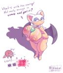  absurd_res animal_humanoid anthro areola bat_wings big_breasts breasts chiropteran chubby_female female fur hi_res humanoid knuckles_the_echidna looking_at_viewer mammal mammal_humanoid master_emerald master_emerald_shard membrane_(anatomy) membranous_wings nikozoi nude rouge_the_bat sega shadow slightly_chubby sonic_the_hedgehog_(series) white_body white_fur wings 