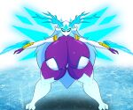  anthro big_breasts breasts female froslass frostine_glacier glowing glowing_eyes hi_res horn huge_breasts hyper hyper_breasts ice mask mega_evolution nintendo pok&eacute;mon pok&eacute;mon_(species) solo thick_thighs ultrazeta120 video_games 