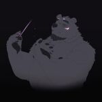  2022 absurd_res anthro black_background black_nose borealis_(live-a-hero) eyes_closed hi_res humanoid_hands kemono lifewonders live-a-hero male mammal meimei_kia overweight overweight_male polar_bear simple_background solo ursid ursine video_games 