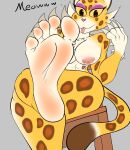  5_toes anthro areola barefoot breasts clawroline feet felid female foot_focus hi_res humanoid_feet kirby_(series) kirby_and_the_forgotten_land leopard mammal nintendo nipples nude pantherine soles solo toes vendetta892 video_games 