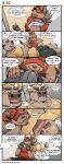  anthro blush boss_(gym_pals) bottomwear bovid bovine bulge canid canine canis cattle clothed clothing comic erection erection_under_clothing gym_pals h155296 hi_res male male/male mammal manager_(gym_pals) shorts sleeping wolf 