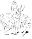  2022 2_toes 4_arms 4_wings 5_fingers antennae_(anatomy) anthro arthropod bedroom_eyes big_breasts big_nipples biped black_and_white breasts claws digital_drawing_(artwork) digital_media_(artwork) eyelashes feet female fingers front_view genitals hand_on_own_thigh hi_res humanoid_genitalia humanoid_hands humanoid_pussy insect lepidopteran lepidopteran_wings line_art looking_at_viewer monochrome moth multi_arm multi_limb multi_wing narrowed_eyes navel neck_tuft nipples non-mammal_breasts non-mammal_navel non-mammal_pussy nude pinup plantigrade pose pussy queblock raised_arm seductive shadow simple_background sitting solo stretching toe_claws toes tuft white_background wings 
