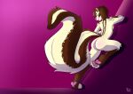  absurd_res big_tail brown_hair butt frost_draw girly hair hi_res male mammal mephitid pawpads paws pink_nose skunk solo tiramisu_(deal_zoddito_acrost) 