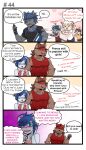  &lt;3 anthro blush boss_(gym_pals) bovid canid canine canis caprine clothing comic dialogue female gym_pals h155296 hat headgear headwear hi_res male mammal niku_(gym_pals) prince_(gym_pals) rodent shirt tank_top topwear wolf 