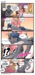  anthro assisted_exposure butt canid canine canis clothing comic duo felid gym_pals h155296 hi_res lion male male/male mammal massage master_(gym_pals) pantherine prince_(gym_pals) underwear wolf 